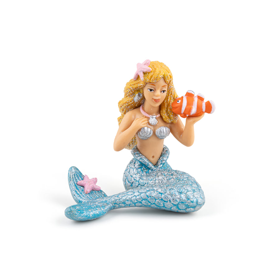 Figurine Sirène argentée