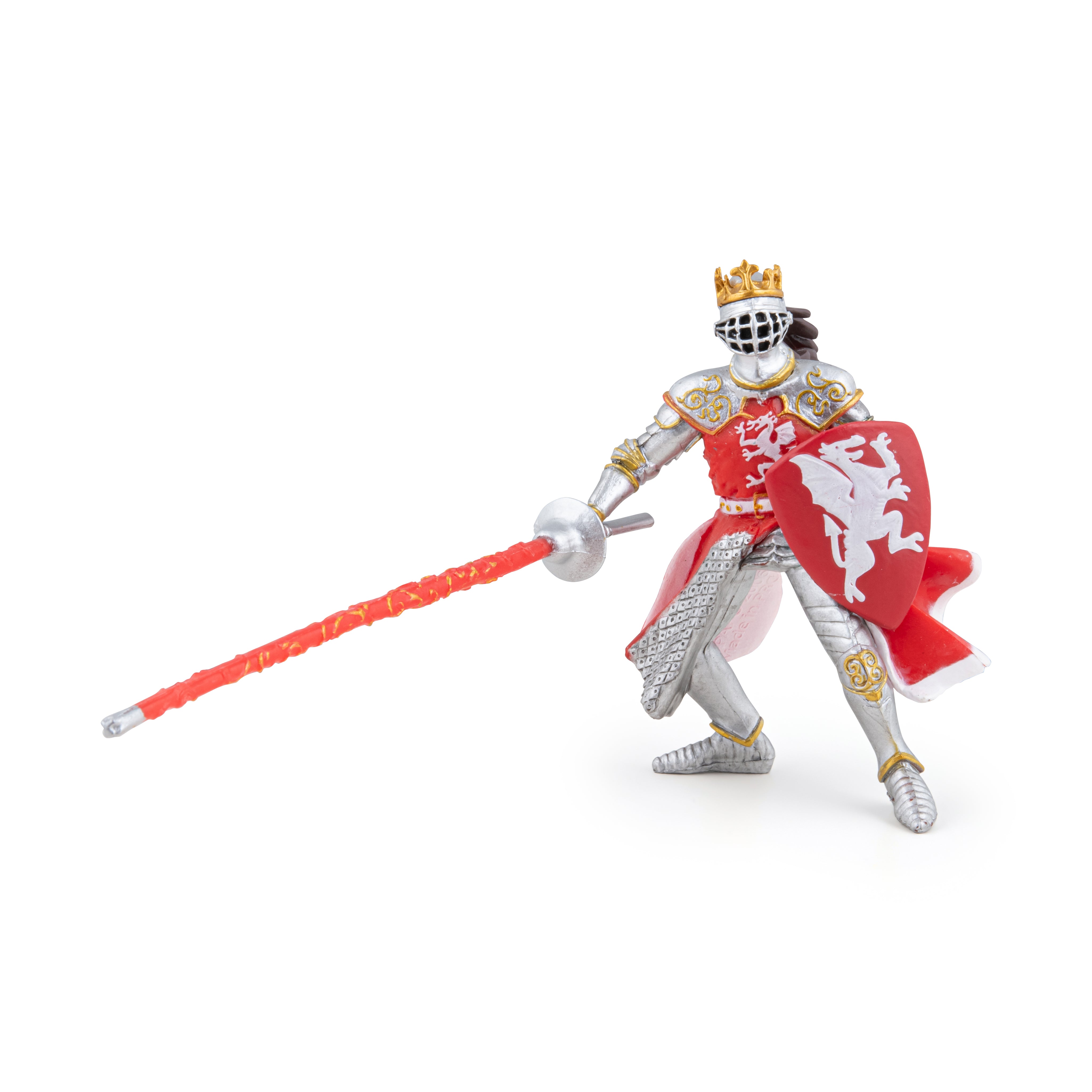 King with Red Dragon Figurine - Medieval | Papo France