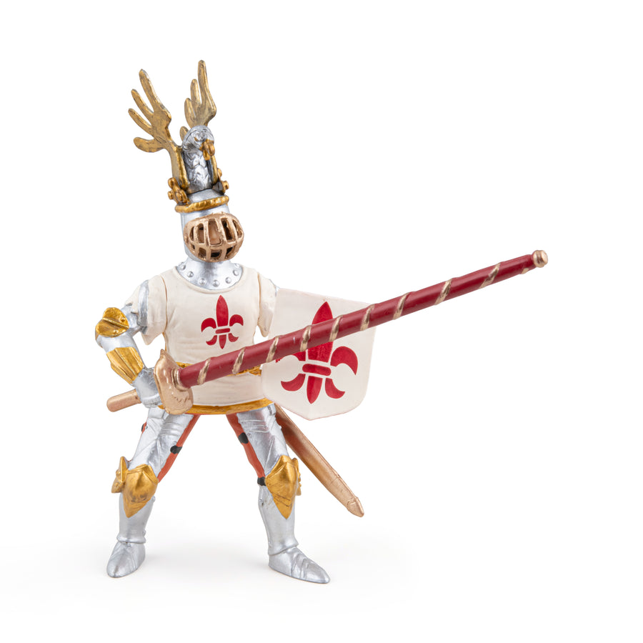 Figurine Chevalier blanc fleur de lys