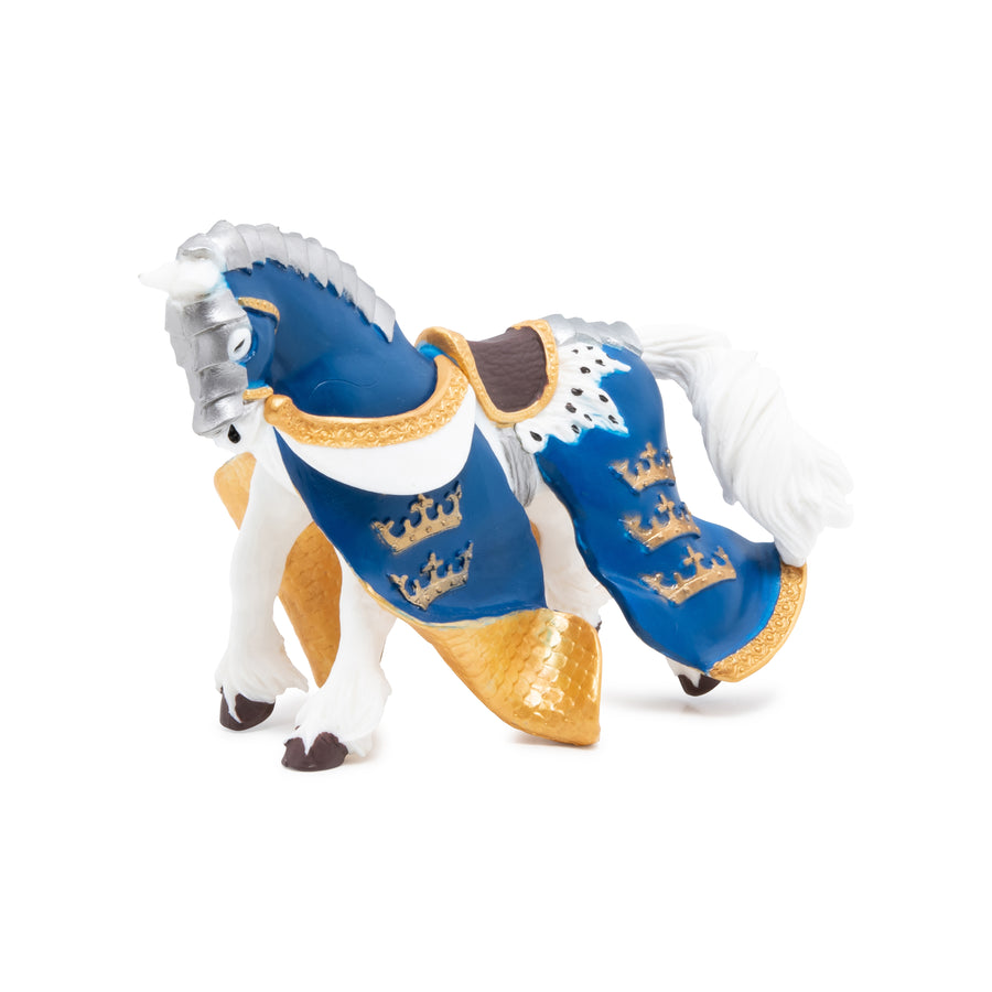 Figurine Cheval du roi Arthur bleu
