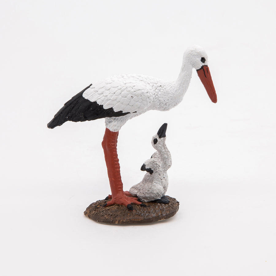 Storch und Baby Figur