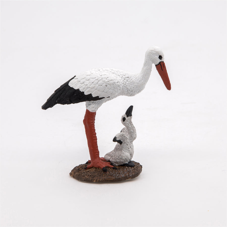 Storch und Baby Figur