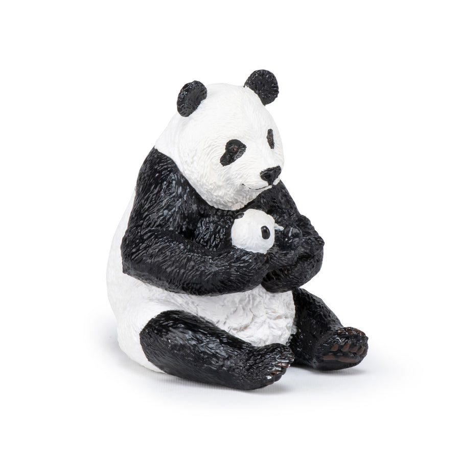 Sitting Panda and Baby Figurine