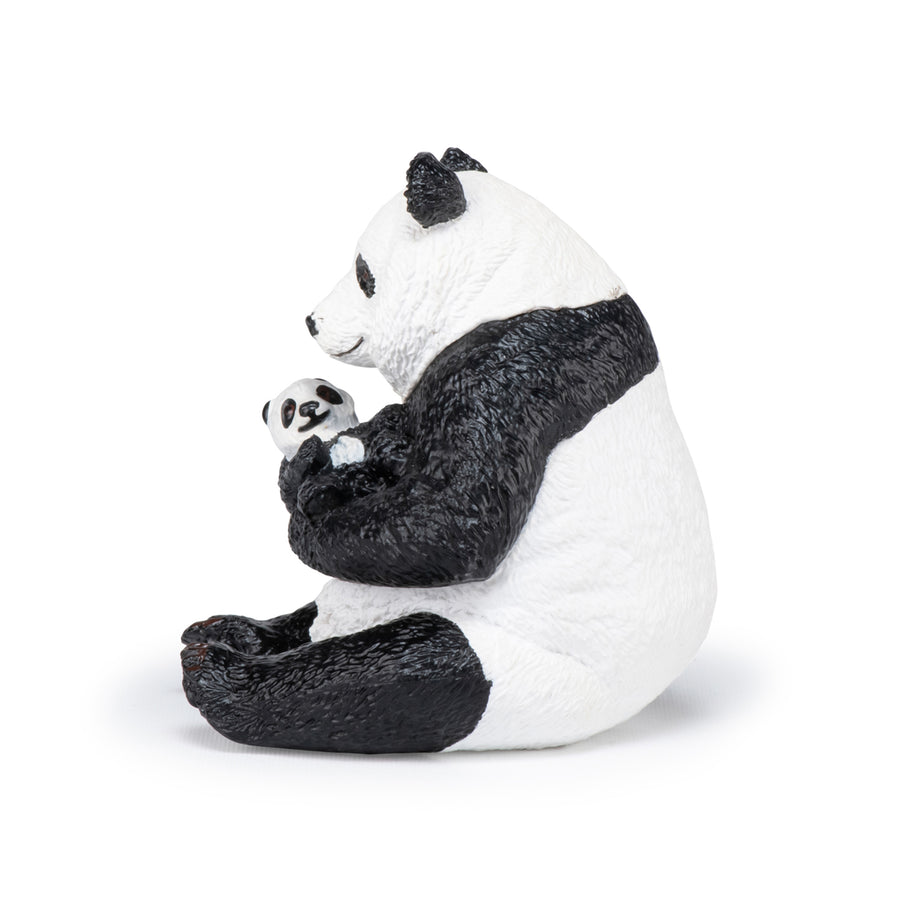 Sitting Panda and Baby Figurine