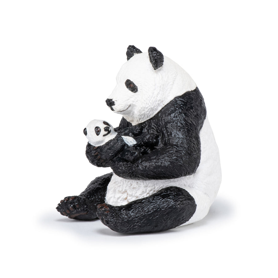 Sitting Panda and Baby Figurine