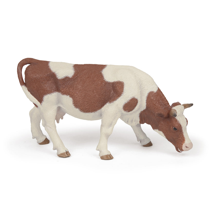 Figurine Vache simmental broutant