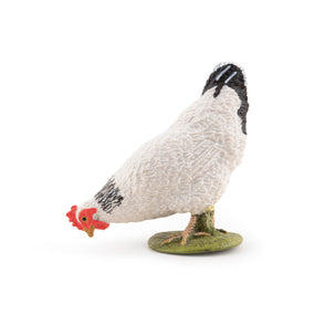Pecking White Hen Figurine