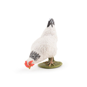Pecking White Hen Figurine
