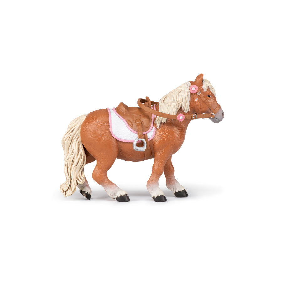 Figurine Poney Shetland avec selle