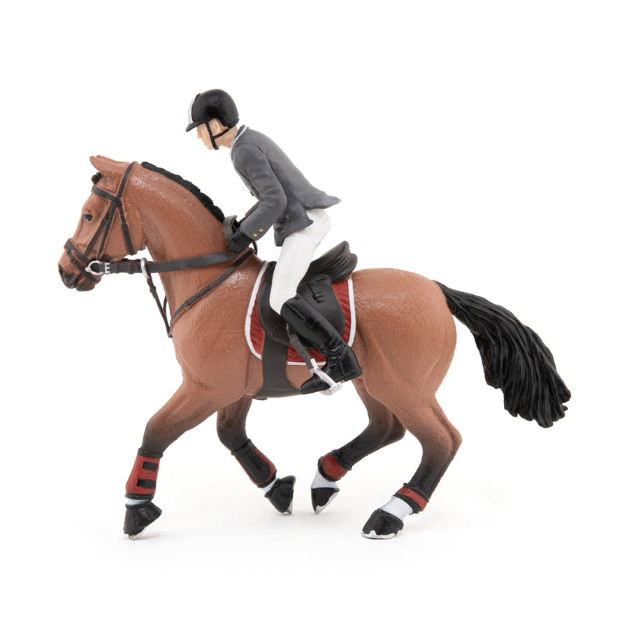 Figurine Cheval de concours et son cavalier