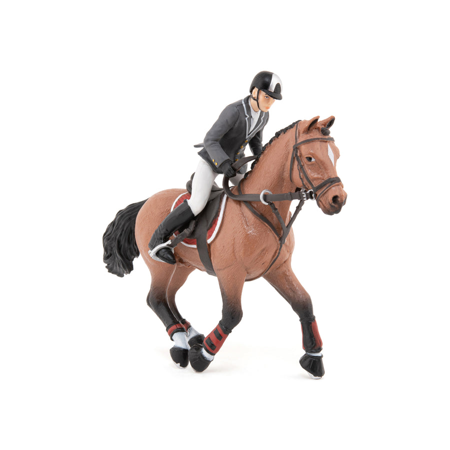 Figurine Cheval de concours et son cavalier